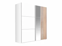 Sale armario 2 puertas con espejo L203 cm en y natural claro - ADOSILA Armario