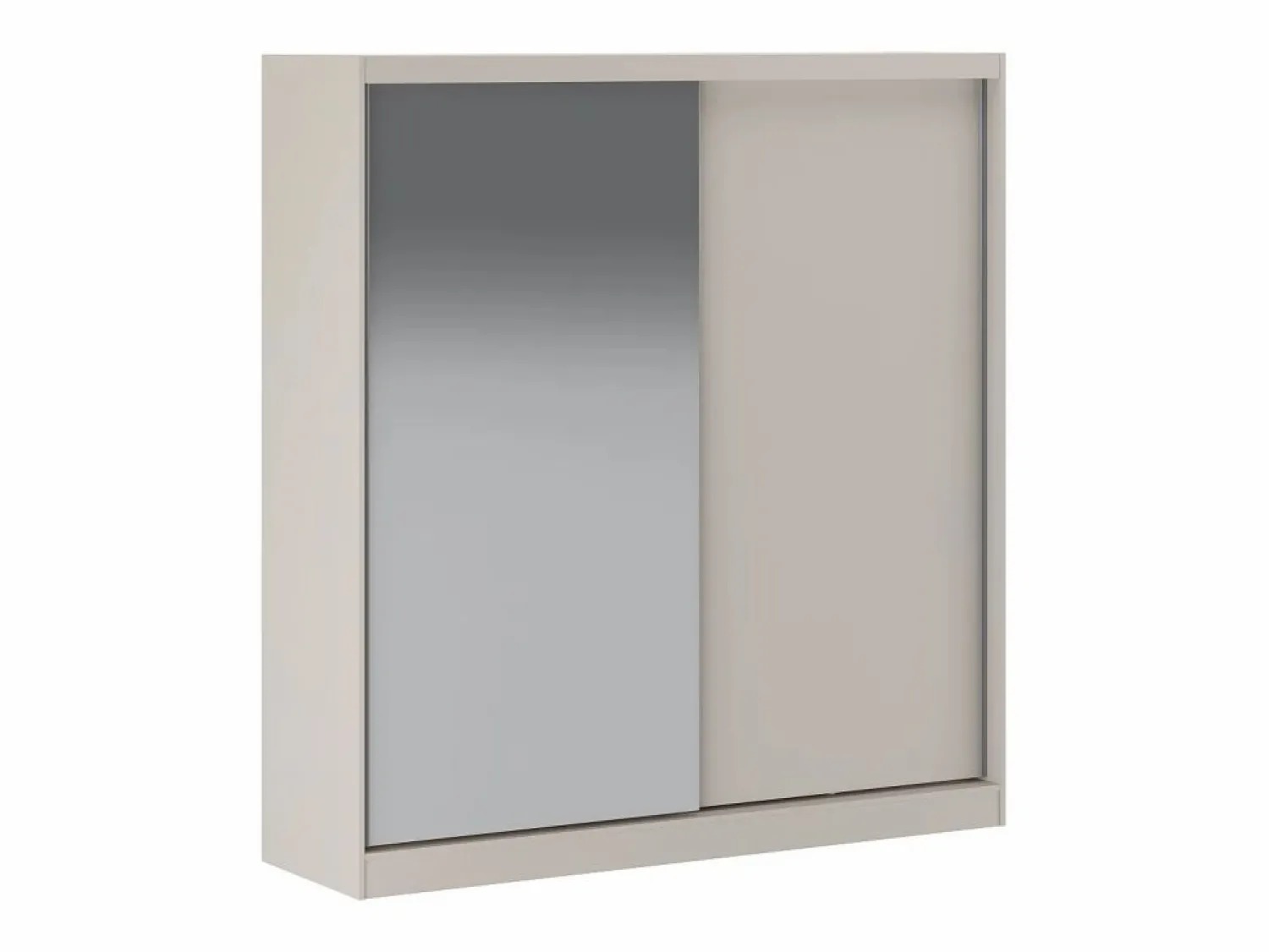Outlet Vente-unique Armario 2 puertas correderas con espejo An200 cm - OCHIRA Beige