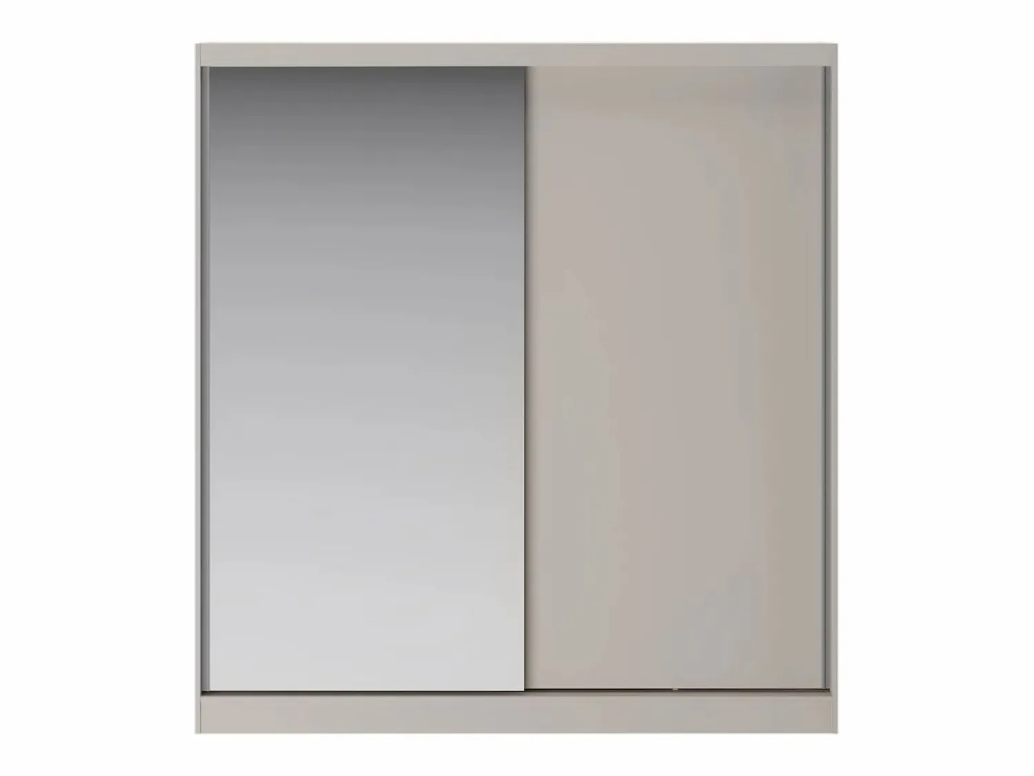 Outlet Vente-unique Armario 2 puertas correderas con espejo An200 cm - OCHIRA Beige