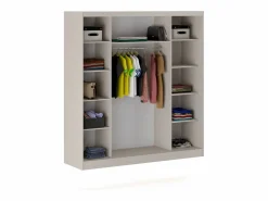 Outlet Vente-unique Armario 2 puertas correderas con espejo An200 cm - OCHIRA Beige