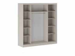 Outlet Vente-unique Armario 2 puertas correderas con espejo An200 cm - OCHIRA Beige