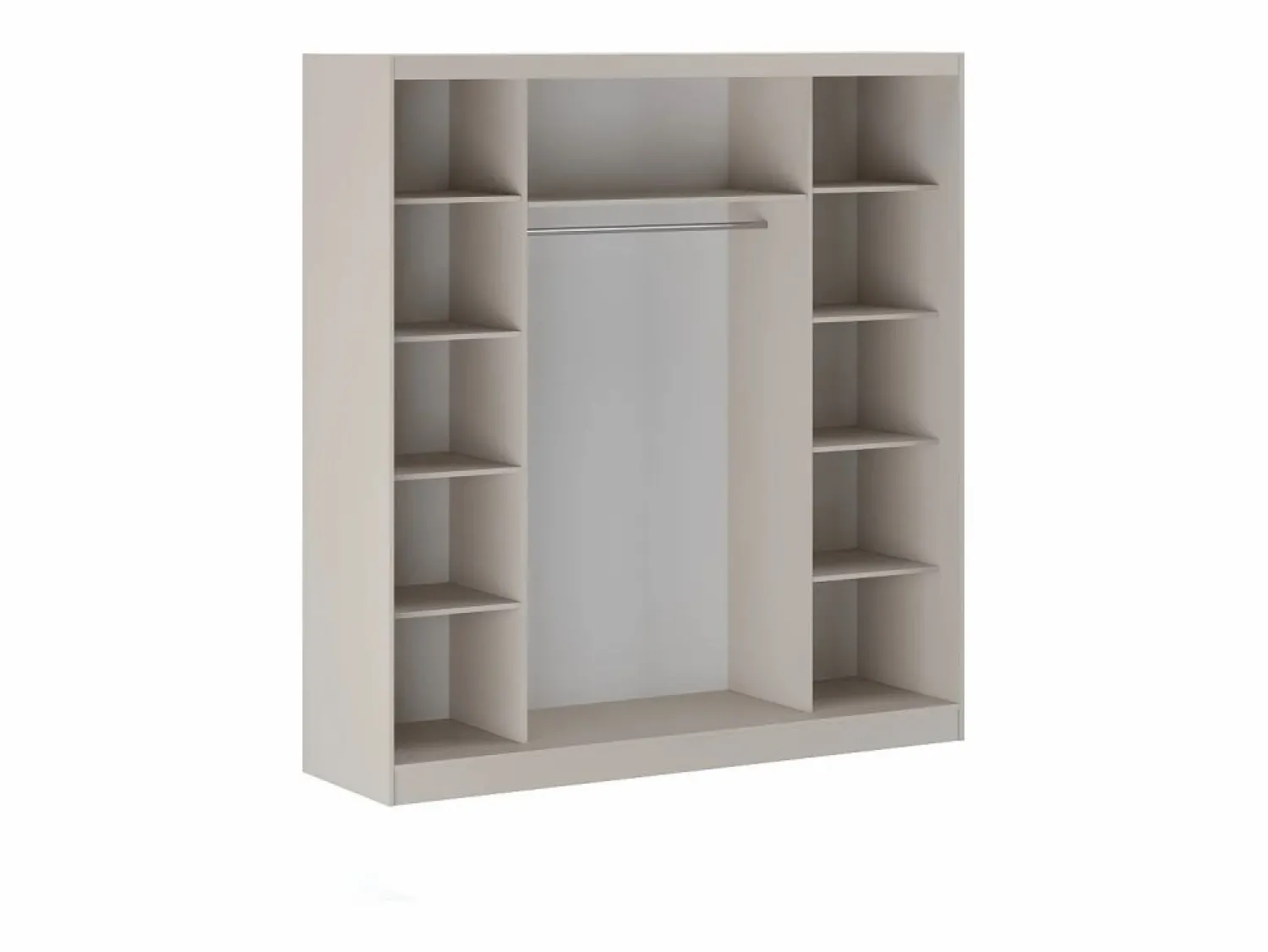 Outlet Vente-unique Armario 2 puertas correderas con espejo An200 cm - OCHIRA Beige