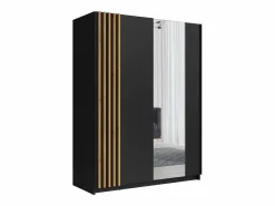 Vente-unique Armario 2 puertas correderas con espejo L150 cm color y natural - CALELA