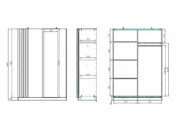 Vente-unique Armario 2 puertas correderas con espejo L150 cm color y natural - CALELA