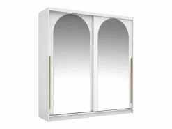 Vente-unique Armario 2 puertas correderas - Con espejos - L200 cm - Color: - ALVARENO