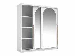 Vente-unique Armario 2 puertas correderas - Con espejos - L200 cm - Color: - ALVARENO