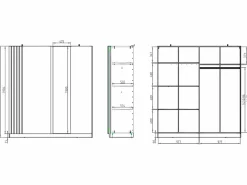 Online Armario 2 puertas correderas con espejo L200 cm color y natural - CALELA Armario