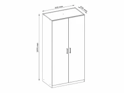 Vente-unique Armario 2 puertas L92 cm en color + elevador - BELOMY Blanco