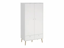 Best Calicosy Armario 2 puertas y 2 cajones con patas de madera H200,1 cm - TARP Blanco
