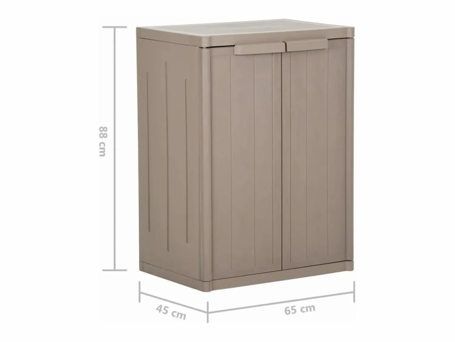 Clearance Armario almacenaje de jardín PP apariencia madera 65x45x88 cm Armario De Jardín