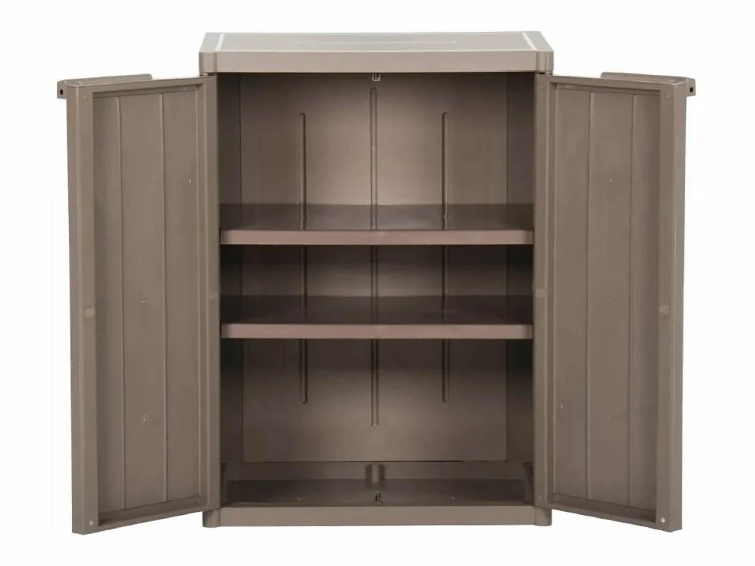 Clearance Armario almacenaje de jardín PP apariencia madera 65x45x88 cm Armario De Jardín