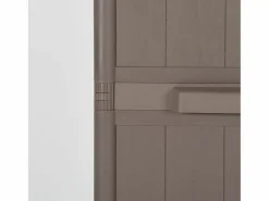 vidaxl Armario almacenaje de jardín PP apariencia madera 65x45x172 cm Marru00f3n