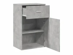New Armario almacenaje madera ingeniería hormigón 56,5x39x90cm Cajonera De Escritorio