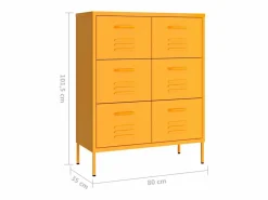 Outlet vidaxl Armario almacenamiento acero mostaza 80x35x101,5 cm Amarillo