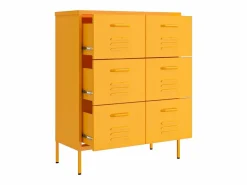 Outlet vidaxl Armario almacenamiento acero mostaza 80x35x101,5 cm Amarillo