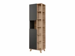 New Armario alto sonoma/antracita 50x35x175 karen Columna De Baño