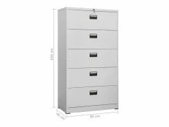 New Armario archivador de acero claro 90x46x164 cm Cajonera De Escritorio