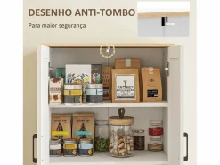 Sale Armario auxiliar Boho 4 puertas 6 estantes ajustables /natural 170x60x30 cm Aparador De Cocina