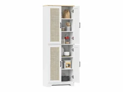 Sale Armario auxiliar Boho 4 puertas 6 estantes ajustables /natural 170x60x30 cm Aparador De Cocina
