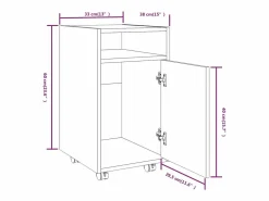 Hot vidaxl Armario auxiliar ruedas contrachapado roble ahumado 33x38x60 cm Color natural claro