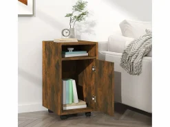 Hot vidaxl Armario auxiliar ruedas contrachapado roble ahumado 33x38x60 cm Color natural claro
