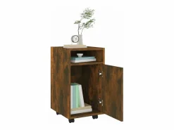 Hot vidaxl Armario auxiliar ruedas contrachapado roble ahumado 33x38x60 cm Color natural claro
