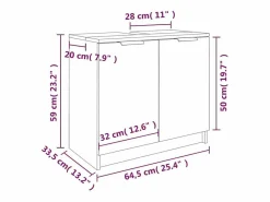 Outlet vidaxl Armario baño madera contrachapada roble ahumado 64,5x33,5x59 cm Color natural claro