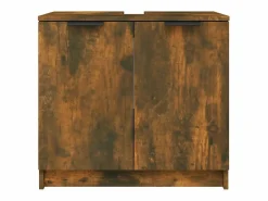 Outlet vidaxl Armario baño madera contrachapada roble ahumado 64,5x33,5x59 cm Color natural claro