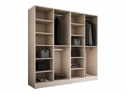 Best Armario: Arena / Vidrio Ranurado, 200 x 200 x 51 cm Beige