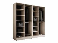 Best Armario: Arena / Vidrio Ranurado, 200 x 200 x 51 cm Beige