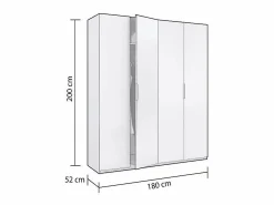 duehome Armario Belar 4 puertas Blanco Brillo
