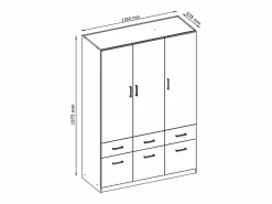 Armario BELOMY de 5 puertas y 6 cajones, 228 cm de ancho, Armario