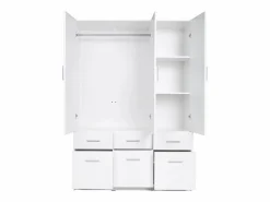 Vente-unique Armario BELOMY de 3 puertas y 6 cajones, 136 cm de ancho, en color con contrahuella
