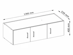 Vente-unique Armario BELOMY de 3 puertas y 6 cajones, 136 cm de ancho, en color con contrahuella