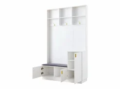 Hauss Spole Armario con 3 puertas, 3 ganchos y almacenaje abierto, 120x40x200 cm