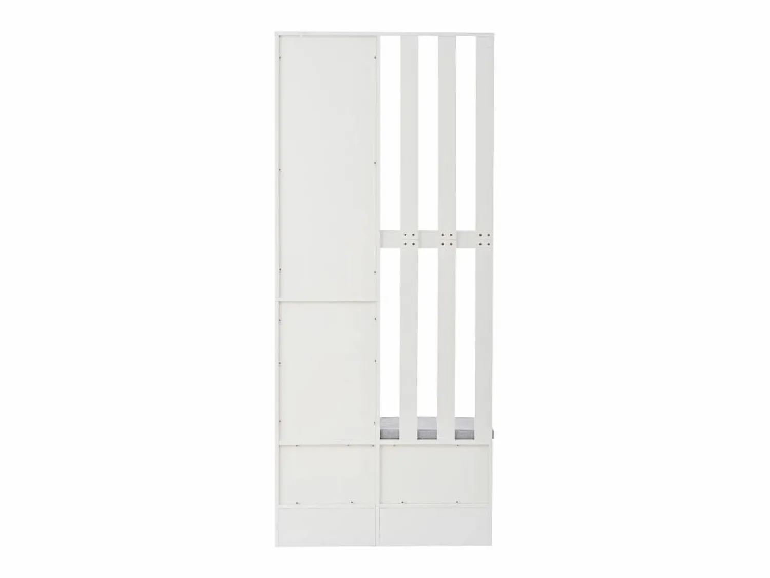 Clearance Hauss Spole Armario con 2 puertas, cajón, colgadores y banqueta, puerta de cristal 85x33,5x200cm Blanco