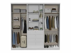 Vente-unique Armario BODIL puertas correderas espejo cajones - L.240cm -