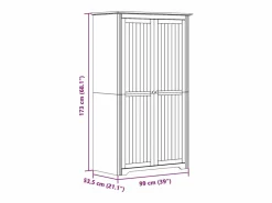 Hot vidaxl Armario BODO madera maciza de pino 99x53,5x173 cm Gris