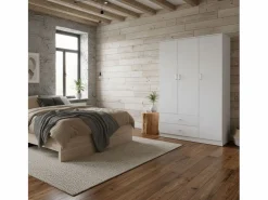 Outlet Armario Boreal 3 puertas + 2 cajones 180x90x42 cm Blanco