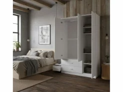 Outlet Armario Boreal 3 puertas + 2 cajones 180x90x42 cm Blanco