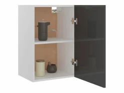 Best vidaxl Armario colgante cocina “Lyon” contrachapada brillo Gris