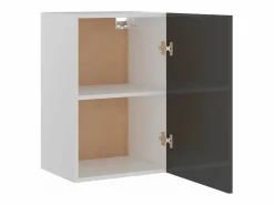 Best vidaxl Armario colgante cocina “Lyon” contrachapada brillo Gris