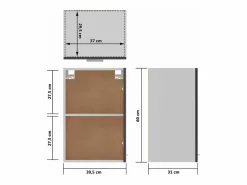 Best vidaxl Armario colgante cocina “Lyon” contrachapada brillo Gris