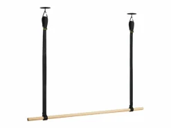 Hot Armario colgante de madera L100cm con correas de cuero VIKY Negro
