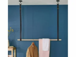 Hot Armario colgante de madera L100cm con correas de cuero VIKY Negro