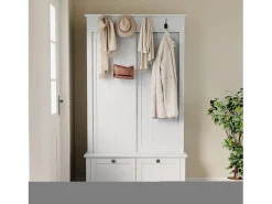 Hauss Spole Armario con 2 puertas correderas y 2 puertas - Minimalista - Madera MDF blanca