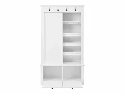 Hauss Spole Armario con 2 puertas correderas y 2 puertas - Minimalista - Madera MDF blanca
