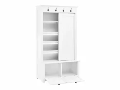 Hauss Spole Armario con 2 puertas correderas y 2 puertas - Minimalista - Madera MDF blanca