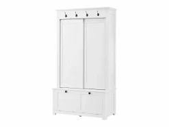 Hauss Spole Armario con 2 puertas correderas y 2 puertas - Minimalista - Madera MDF blanca