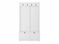 Hauss Spole Armario con 2 puertas correderas y 2 puertas - Minimalista - Madera MDF blanca